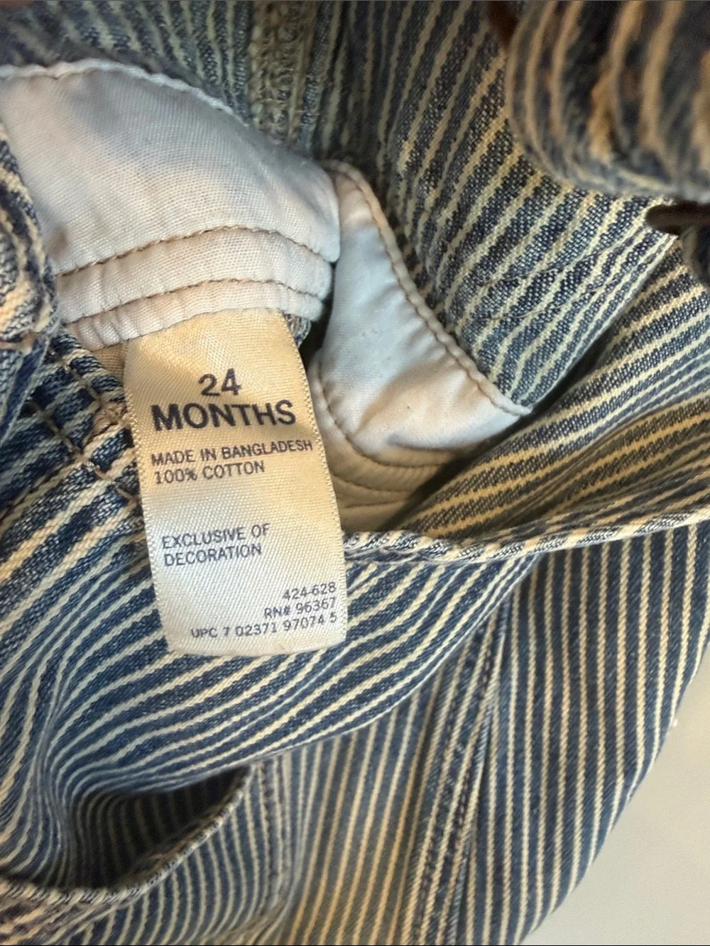 OshKosh B'gosh Blue and White Pinstripe Kids Overalls